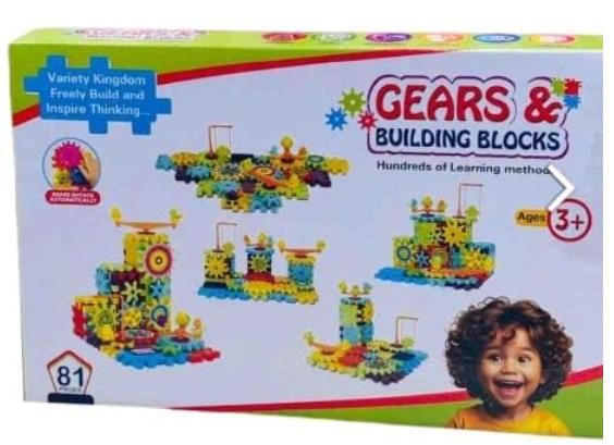 81 PCS Battery Operated Gear Building Blocks